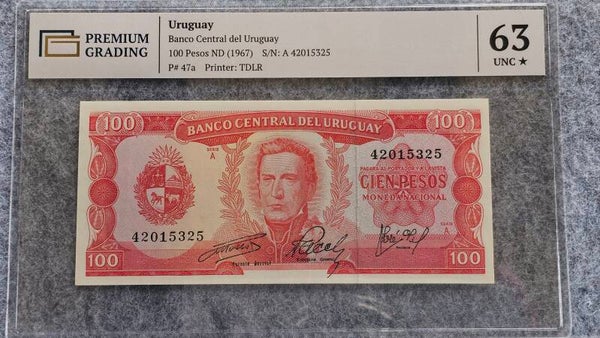Uruguay - n.d. (1967) - 100 pesos - PG63 UNC*