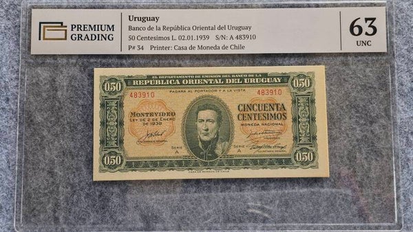 Uruguay - 1939 - 50 centesimos - PG63 UNC