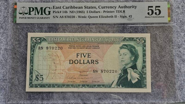 États de la Caraïbe orientale - n.d. (1965) - 5 dollars - PMG55