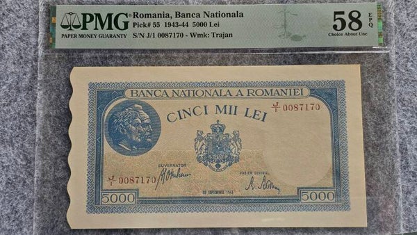 Roumanie - 1943 - 5000 lei - PMG58 EPQ