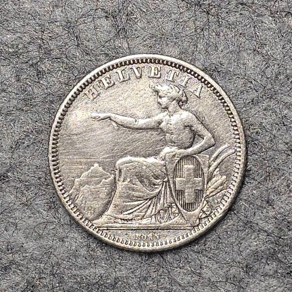Suisse - 1860 B - 1 franc (argent)