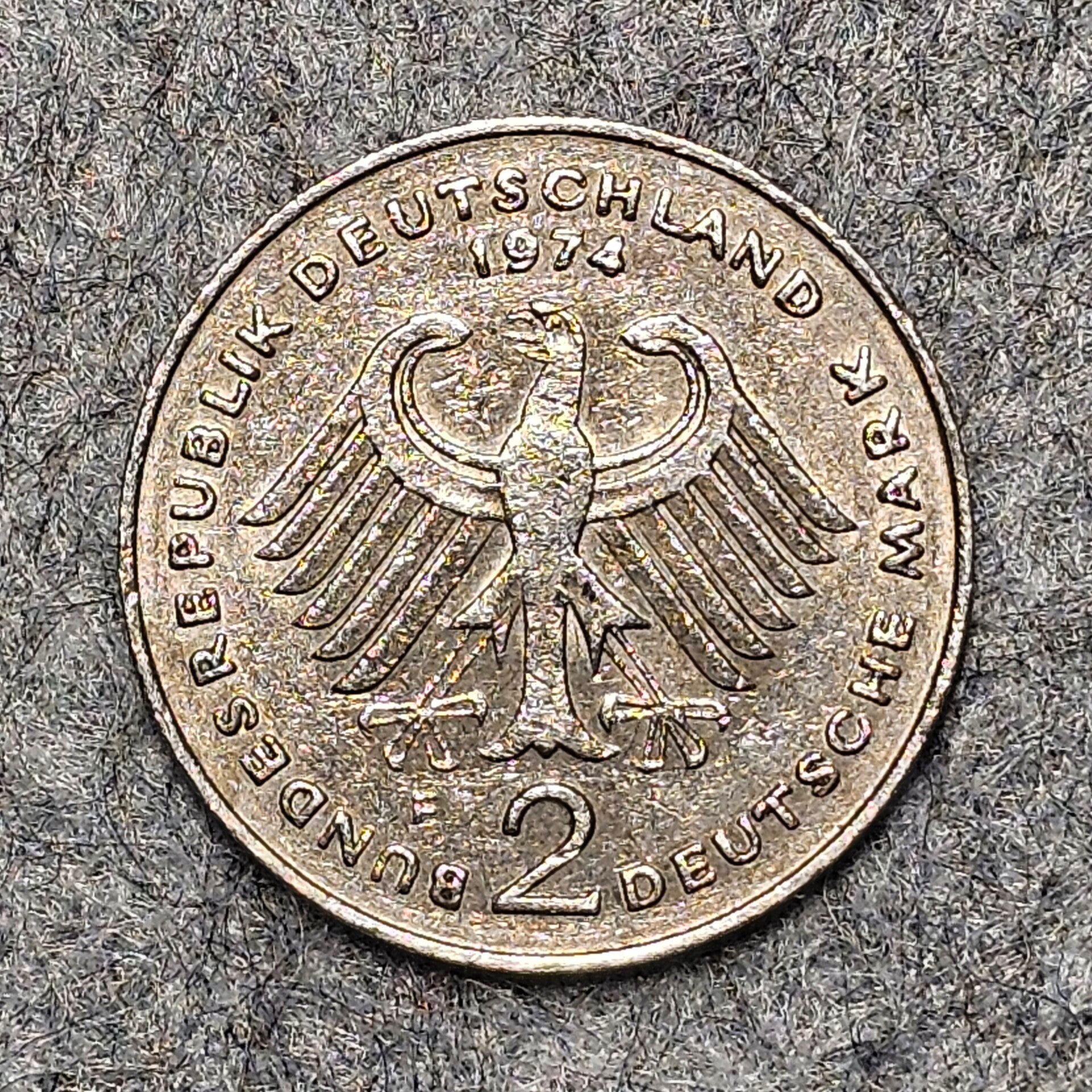 Allemagne, RFA - 1974 F - 2 deutsche mark (commémorative)