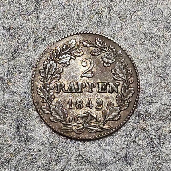 Zürich, Canton - 1842 - 2 rappen