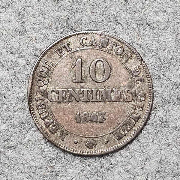 Genève, Canton - 1847 - 10 centimes
