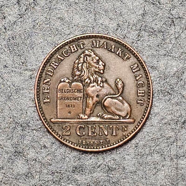 Belgique - 1905 - 2 centimes, légende néerlandaise