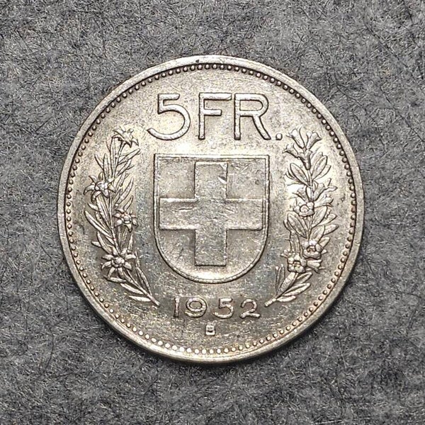 Suisse - 1952 B - 5 francs (argent)