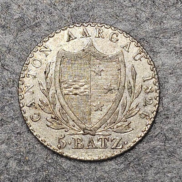 Argovie, Canton - 1826 - 5 batzen (argent)