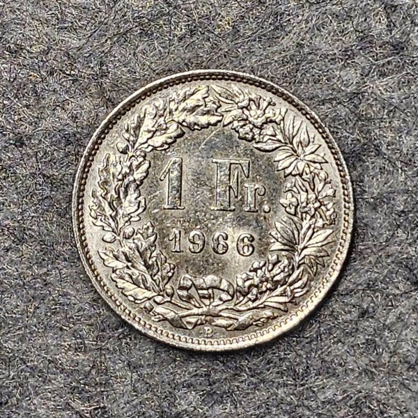 Suisse - 1966 B - 1 franc (argent)