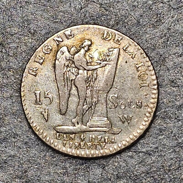 France (Royaume) - 1792 W - 15 sols - Louis XVI (argent)