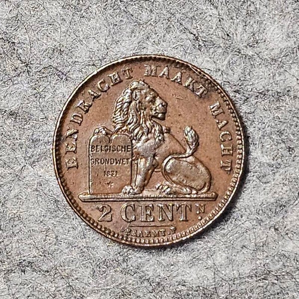 Belgique - 1911 - 2 centimes, légende néerlandaise