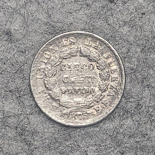 Bolivie - 1875 PTS FE - 5 centavos (argent)