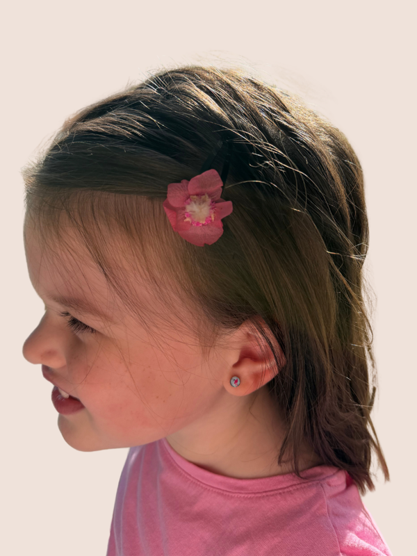 Barrette clic-clac fleurie
