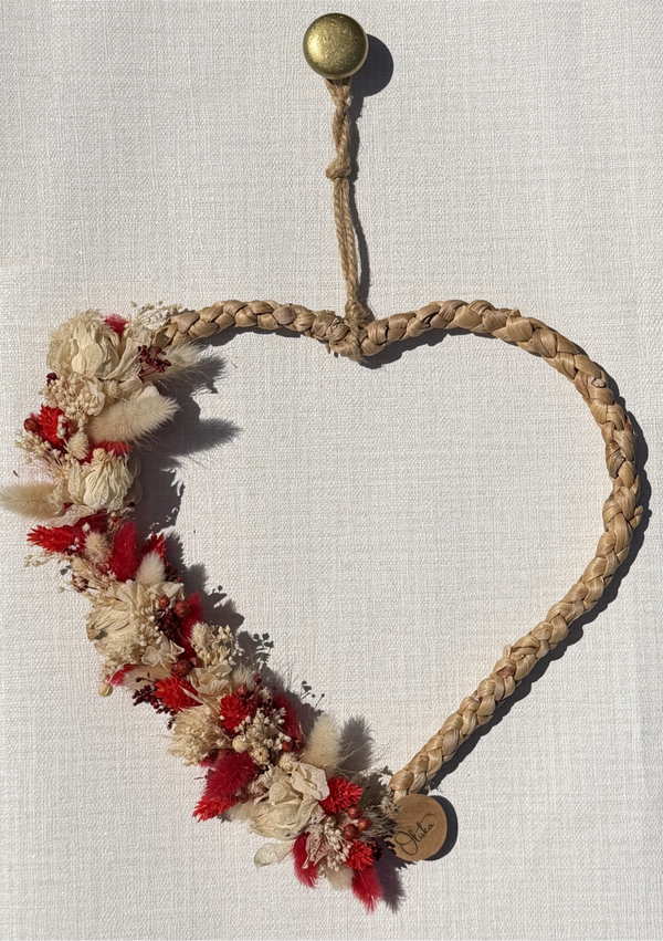 Cœur de fleurs séchées Amour