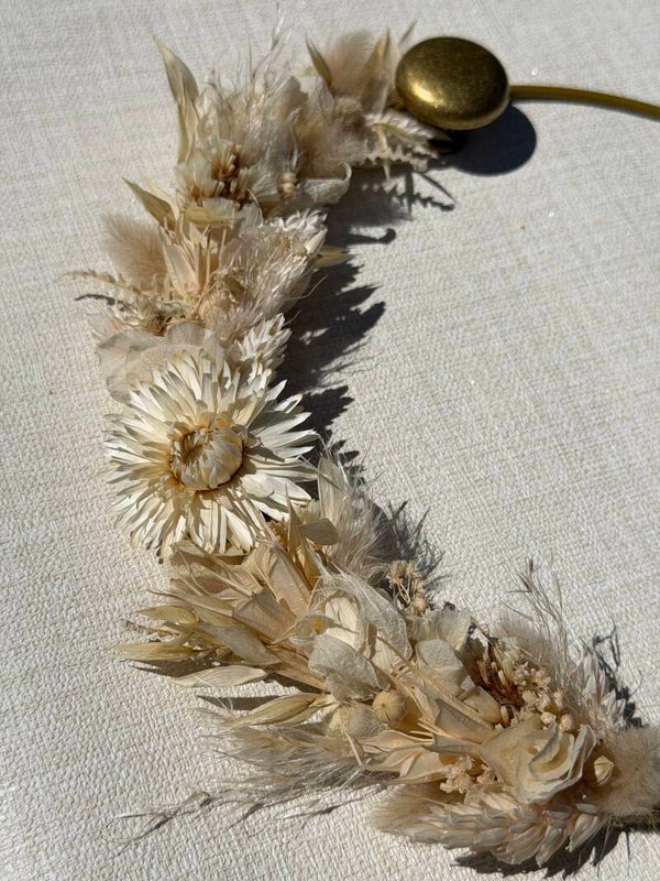 Couronne de fleurs séchées Blanche