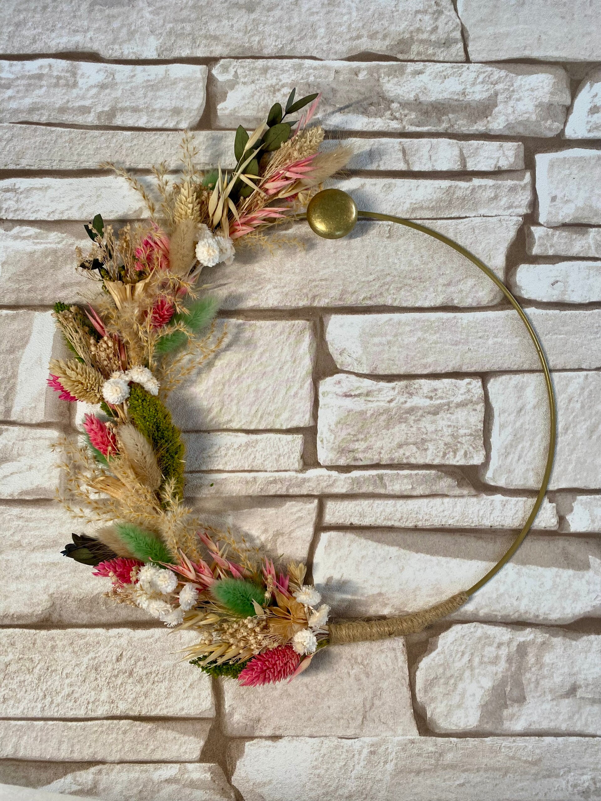Couronne de fleurs séchées personnalisée