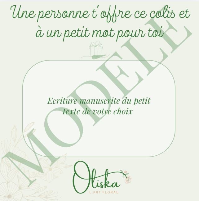 Carte personnalisée écrite à la main