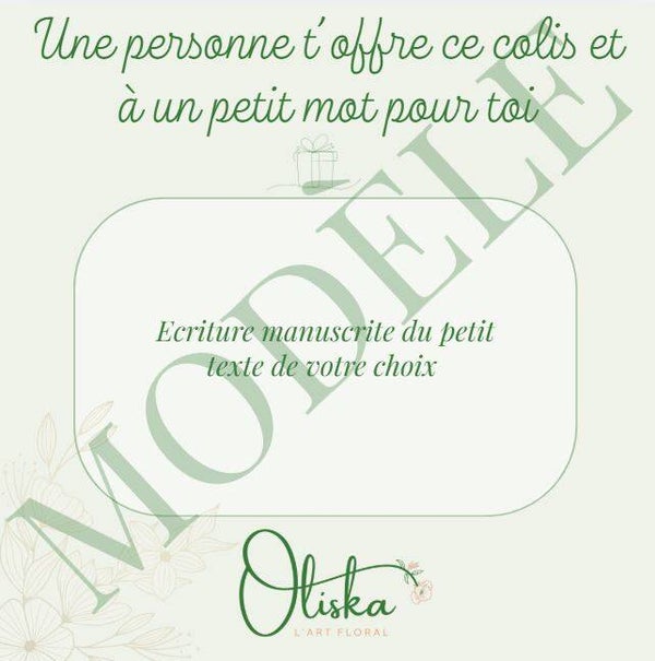 Carte personnalisée écrite à la main