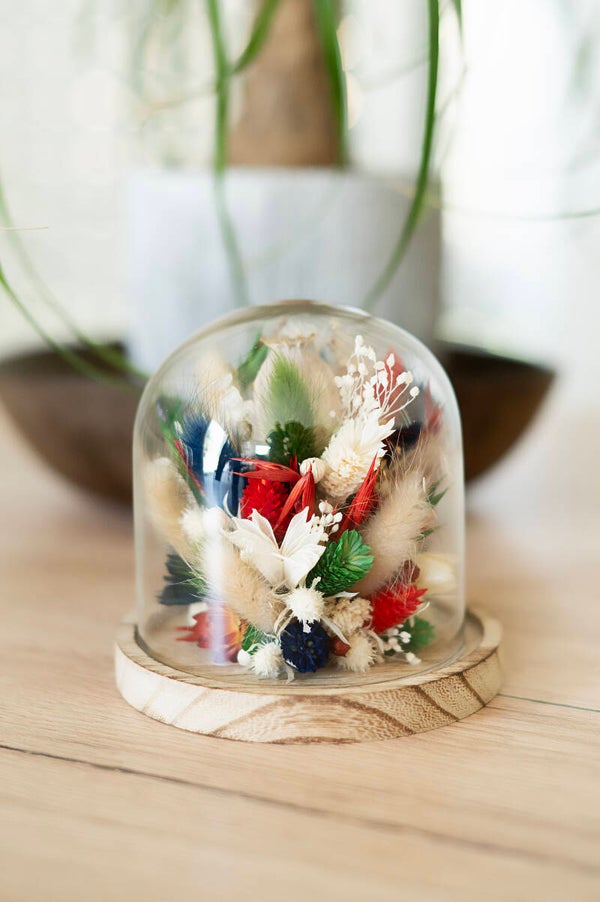 Atelier cloche de fleurs séchées
