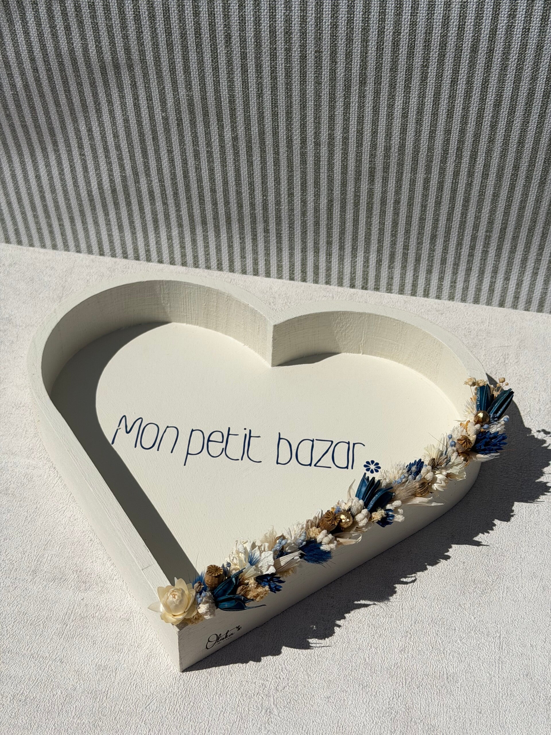 Vide poche blanc & bleu