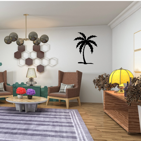 Palm Wand Sticker Mat Zwart