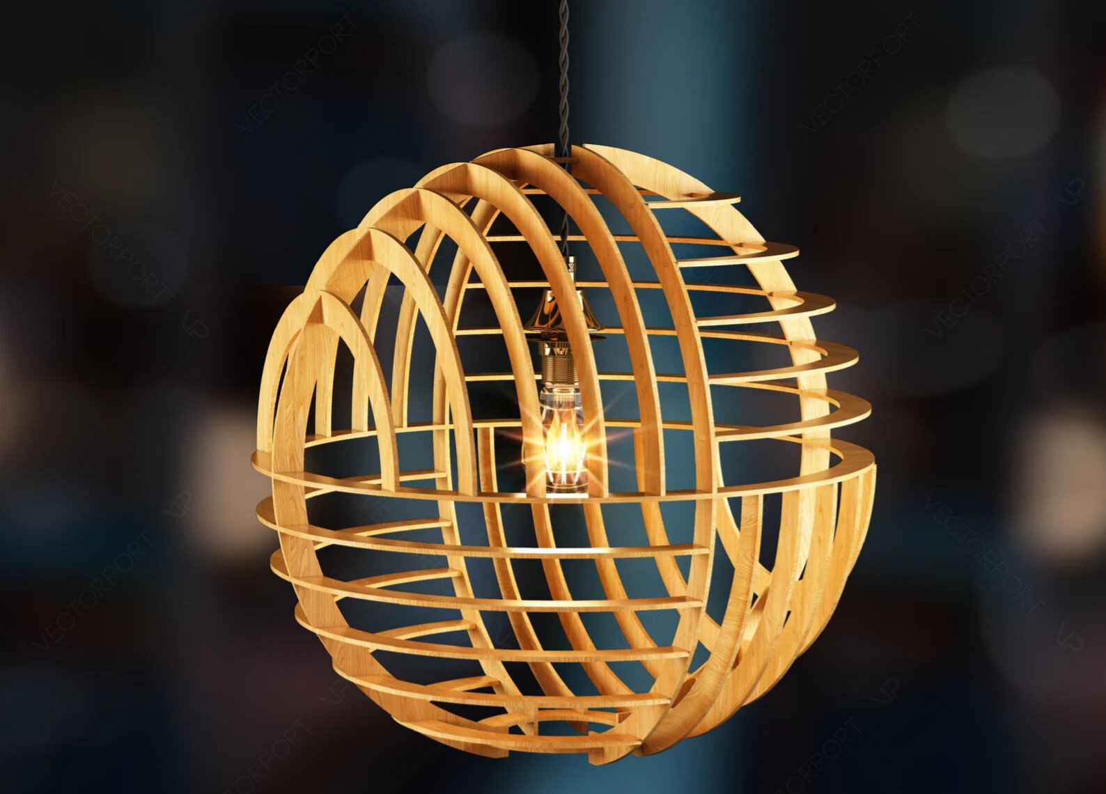 Houten Hanglamp of Vloerlamp