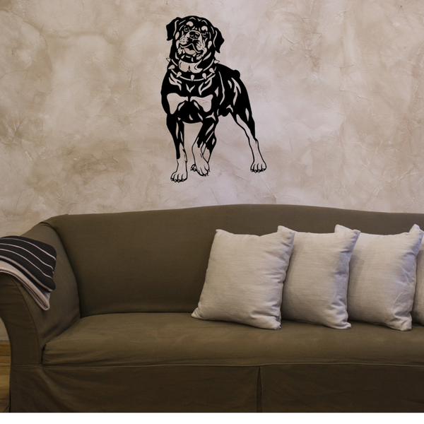 Hond Wand Sticker Mat Zwart