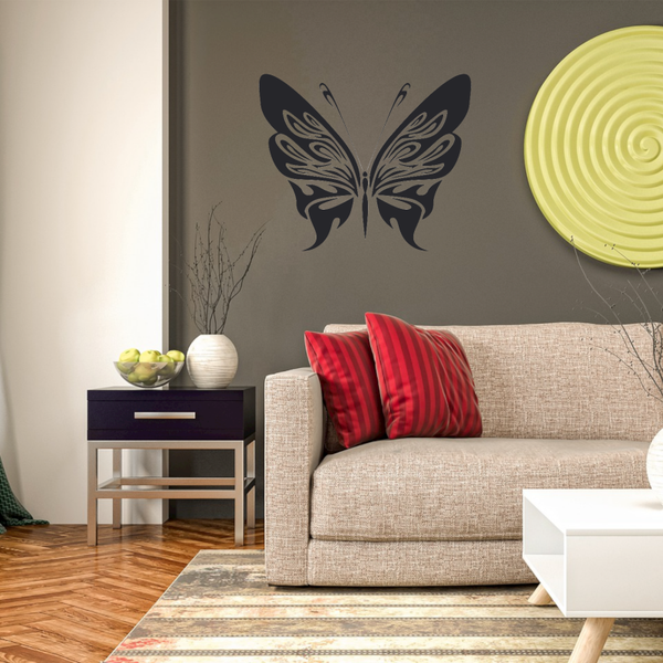 Vlinder Wand Sticker Mat Zwart