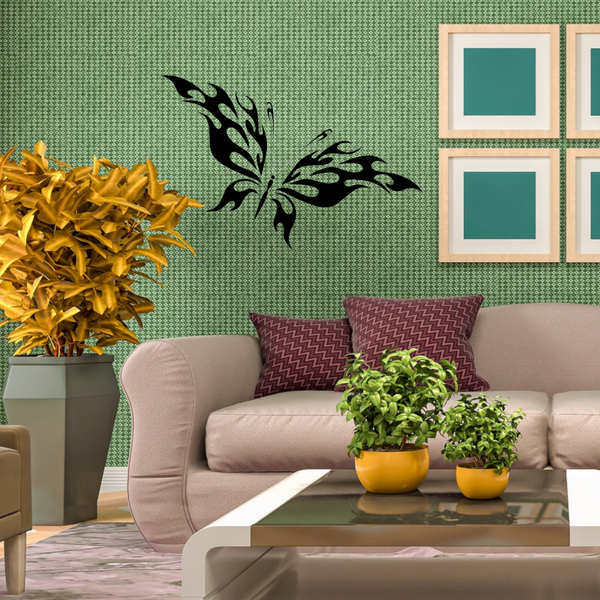 Vlinder Wand Sticker Mat Zwart
