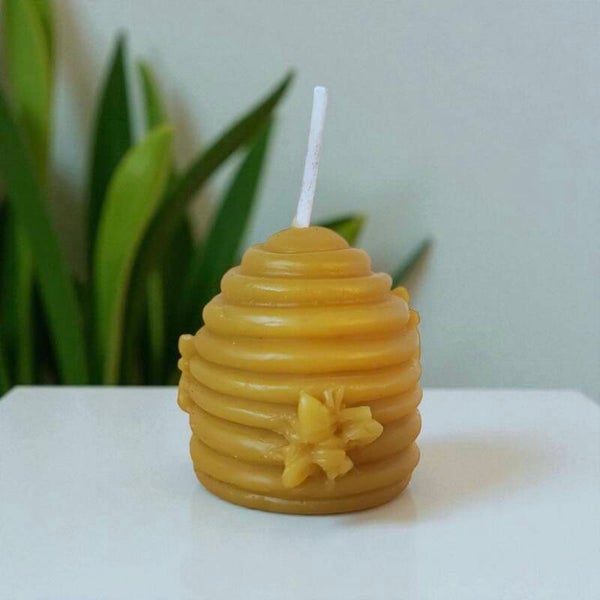 Candela a forma di alveare, in pura cera d'api