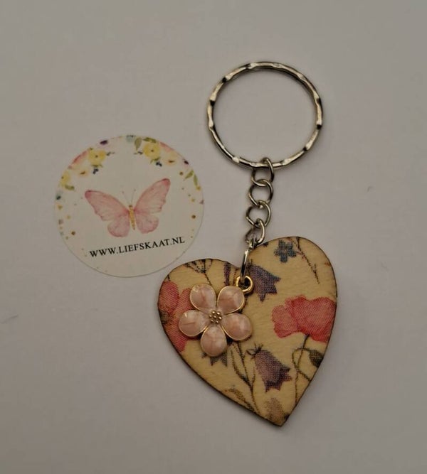 Sleutelhanger Houten Hart