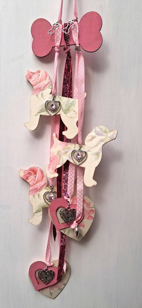 Handgemaakte Windvanger Hond Soft Pink