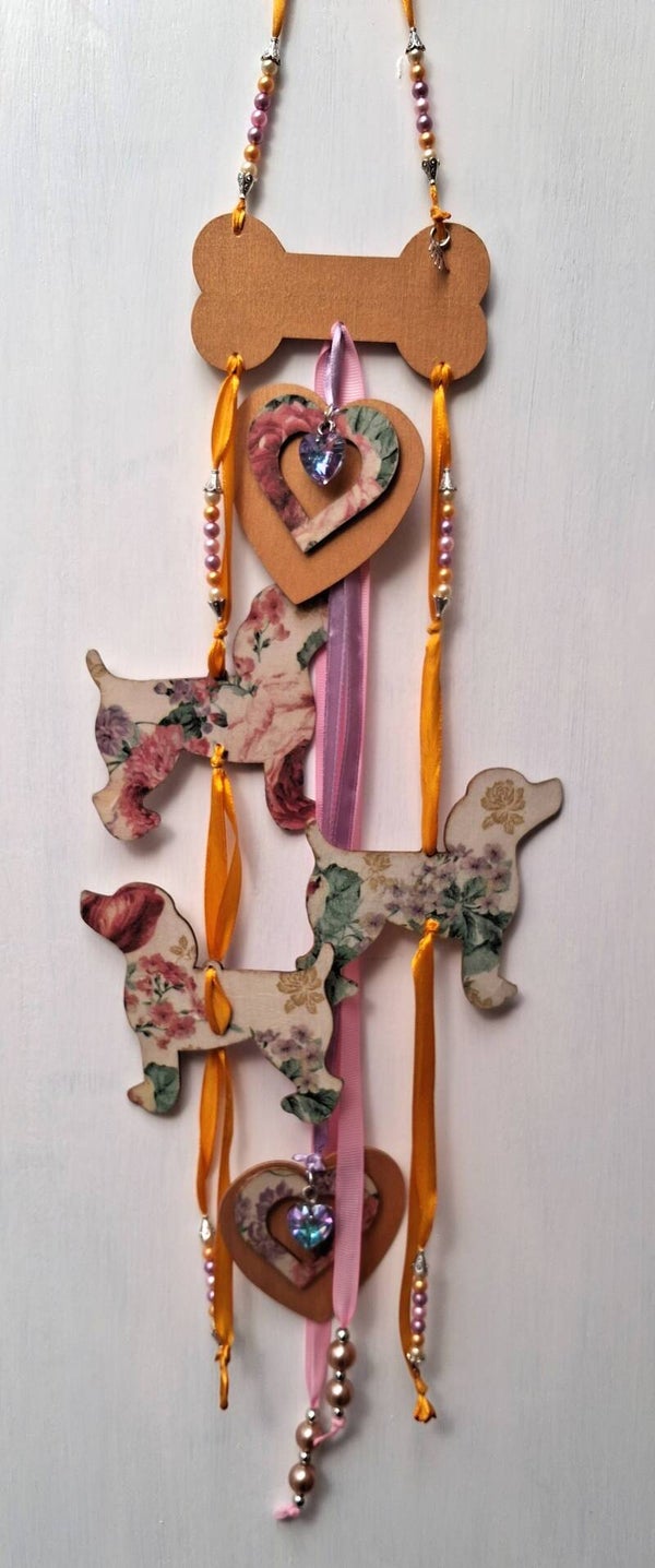Handgemaakte Windvanger Hond Gold & Orange
