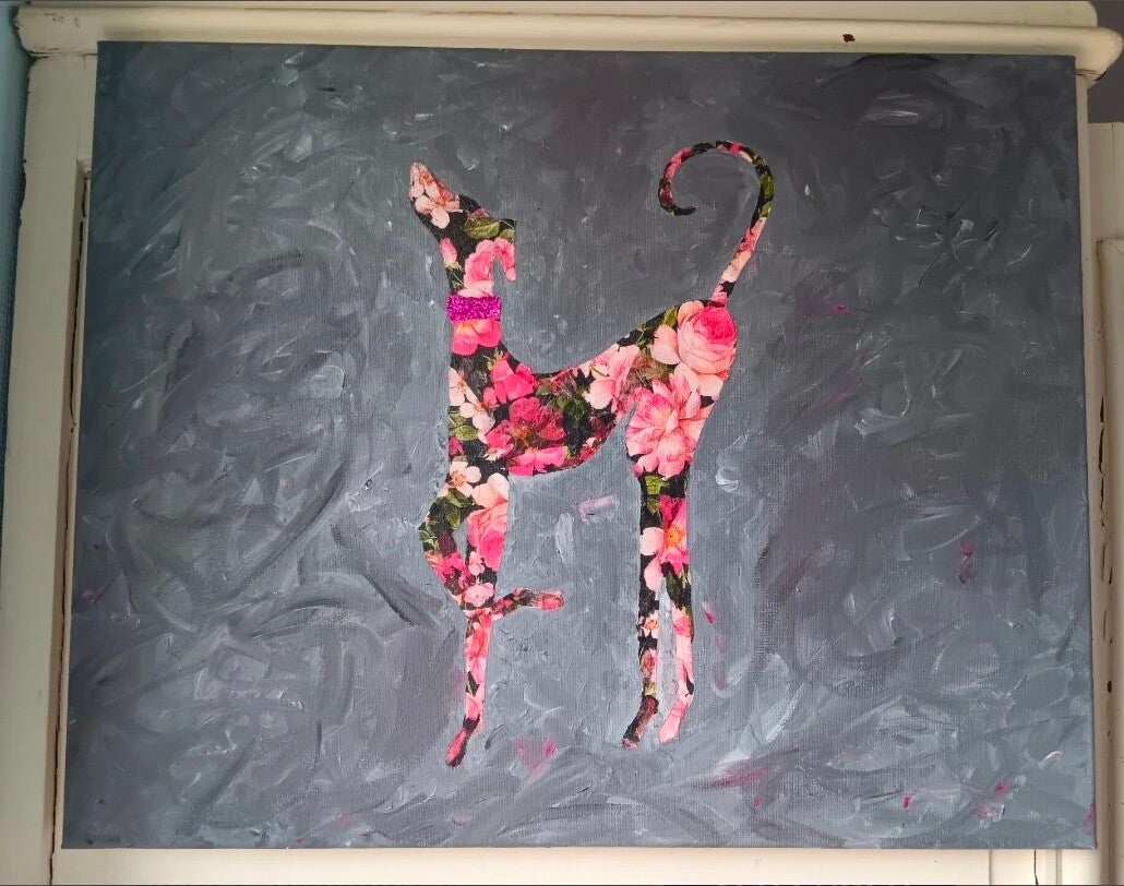 Galgo op doek voor Stichting All4dogs