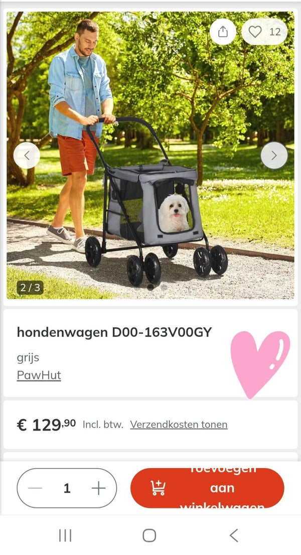 Nieuw‼️Pawhut Hondenbuggy tot 30 kg