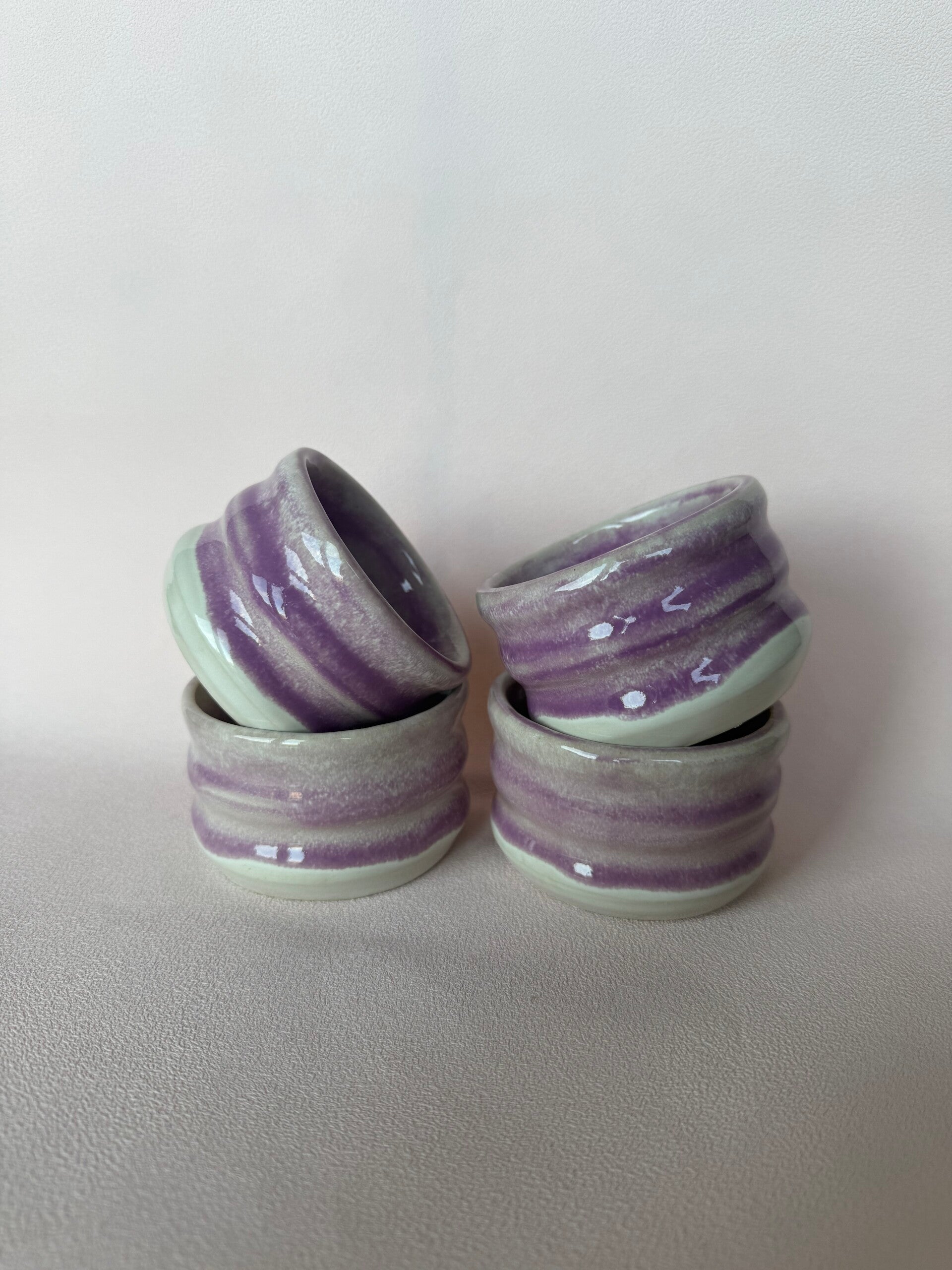 Koffietasjes lila - set van 4