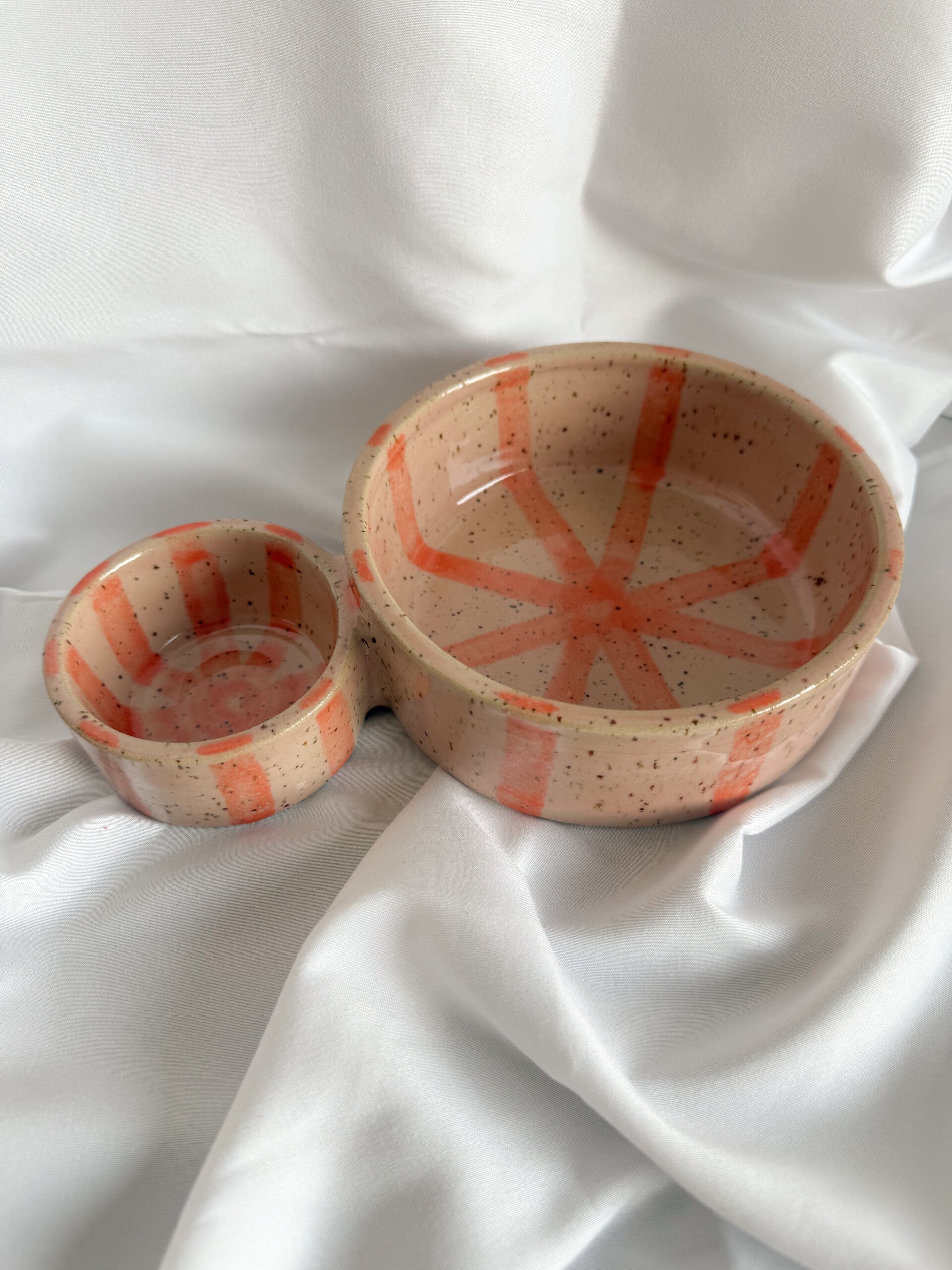 Aperoschaaltje roze/oranje