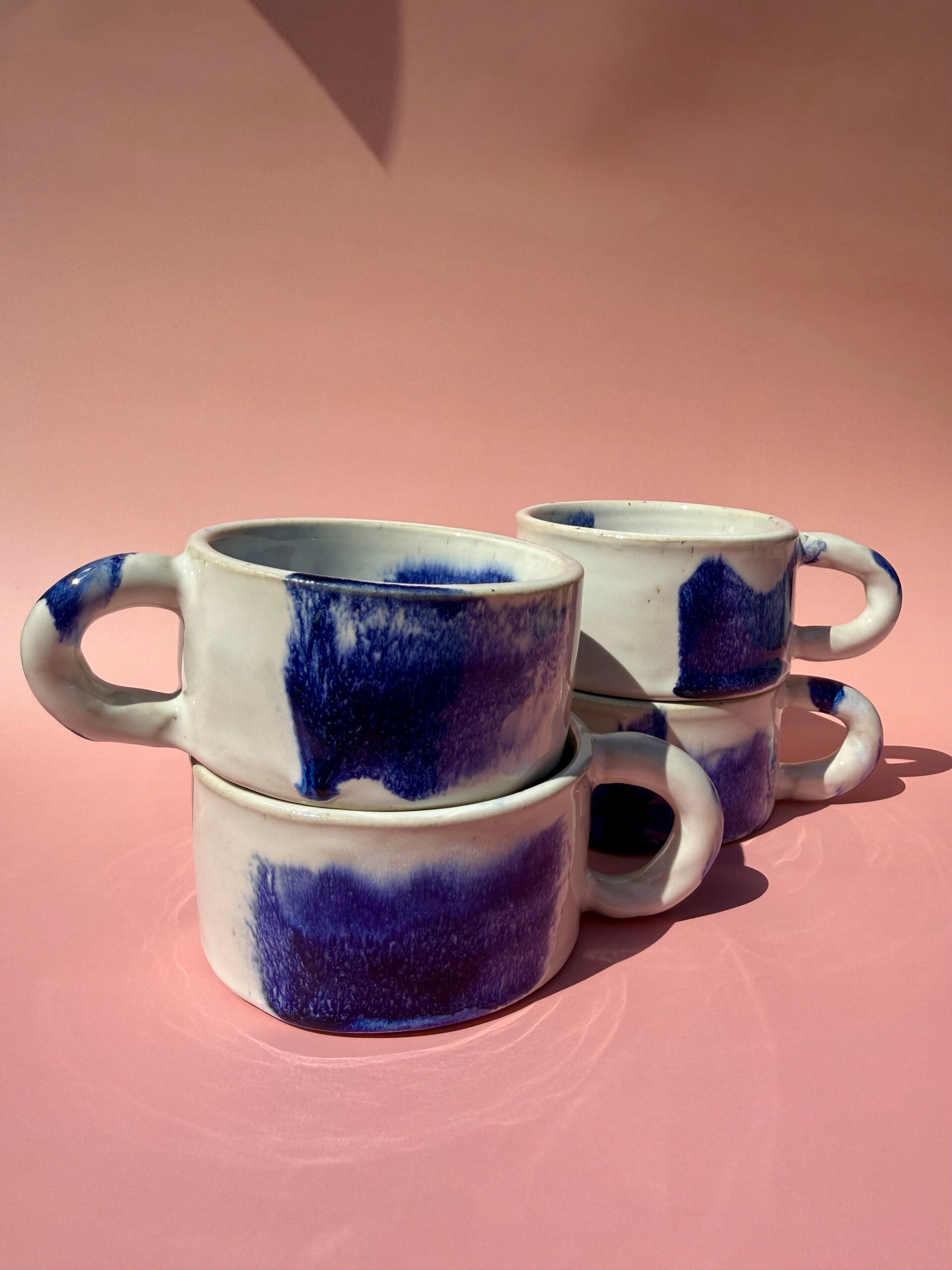 Koffietassen wit/blauw