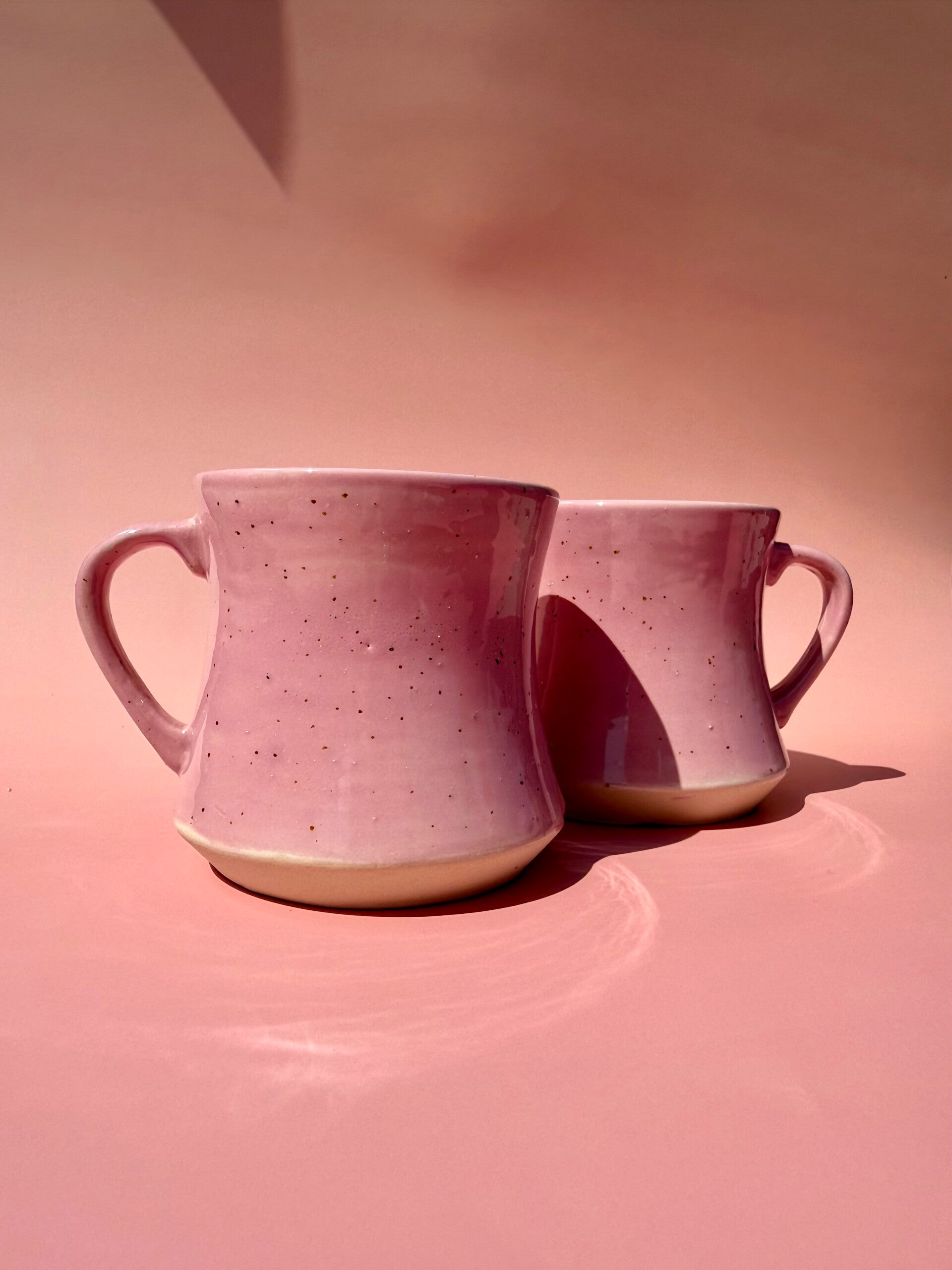 Koffietassen roze spikkel
