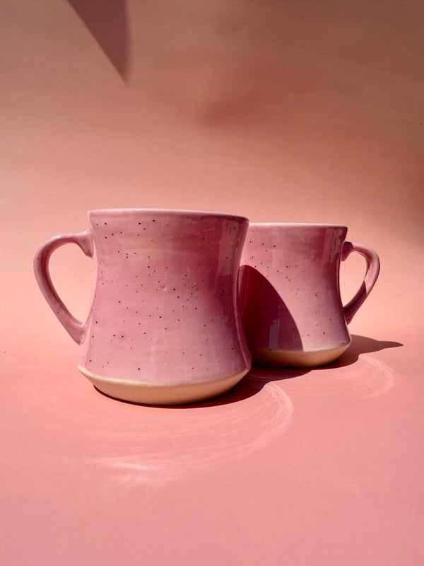 Koffietassen roze spikkel