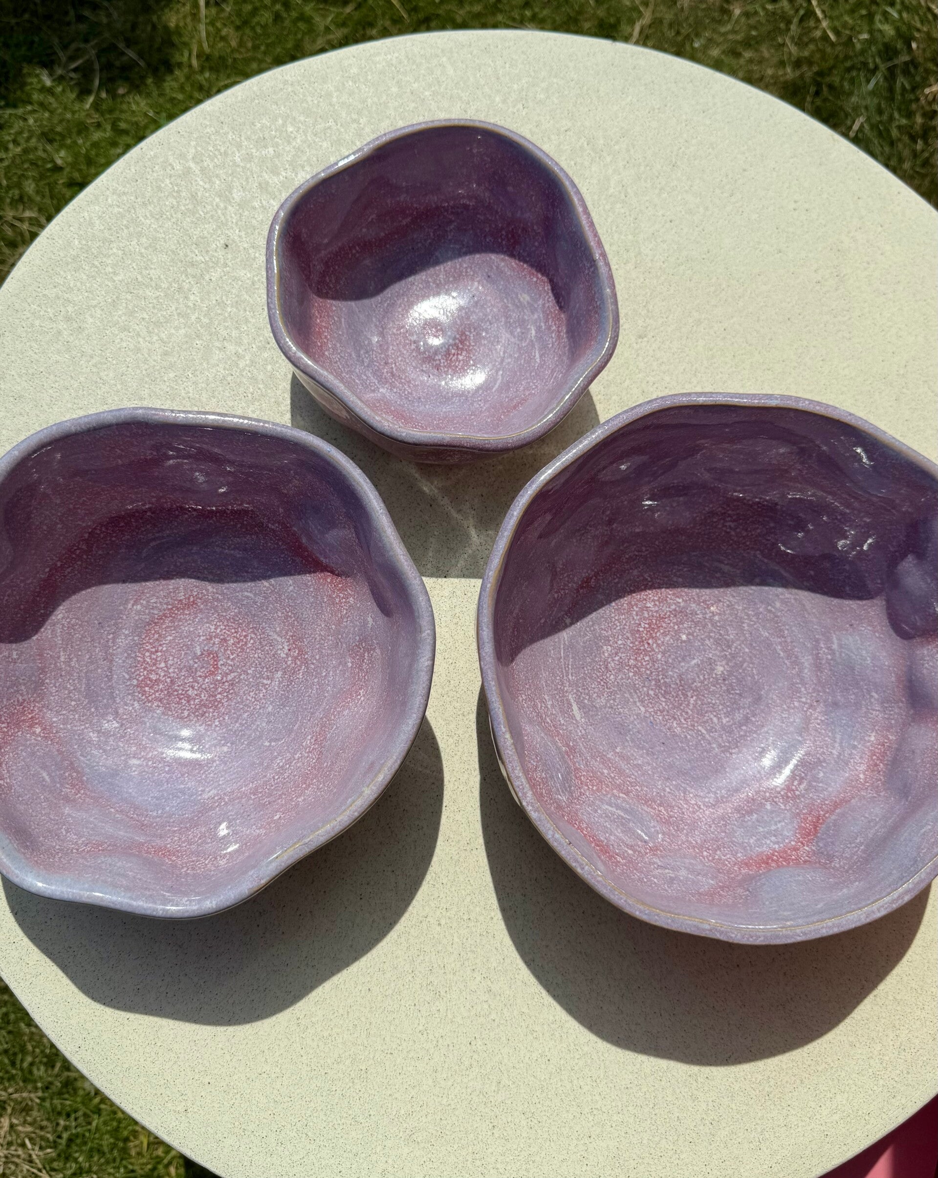 Lila schalen - set van 3