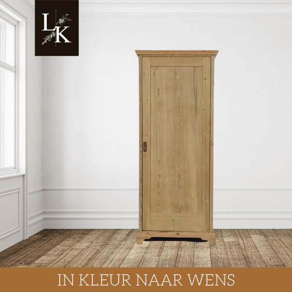 1-deurs kast met vakken – massief hout – direct leverbaar
