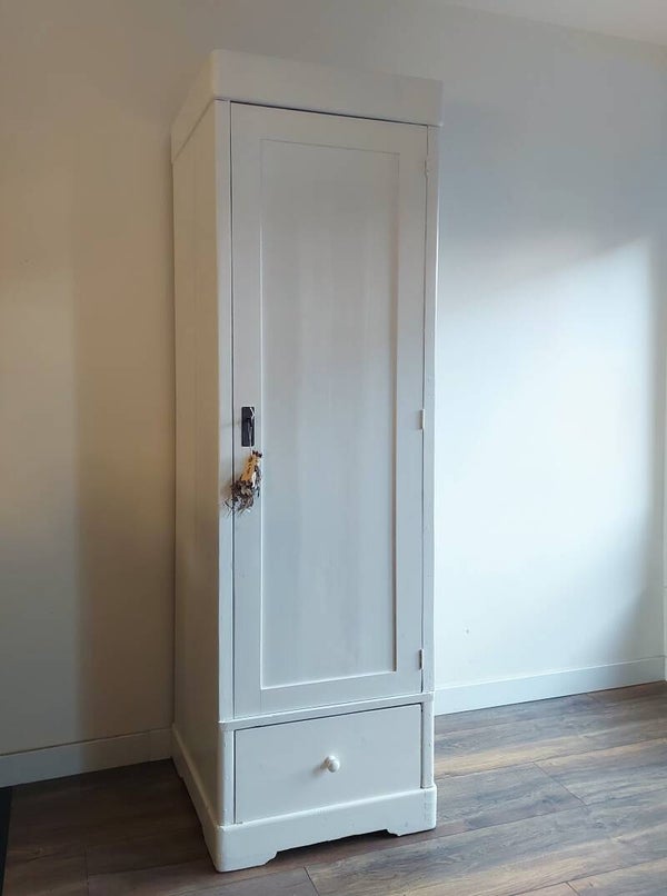 Landelijke klassieke kast, eendeurskast, legkast kledingkast