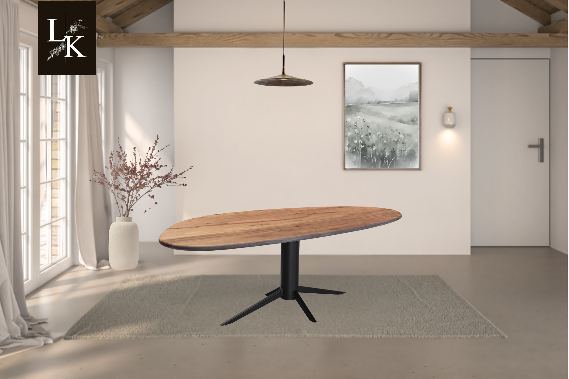 Landelijk Klassiek - Organisch - eettafel Kiyonor - walnoten