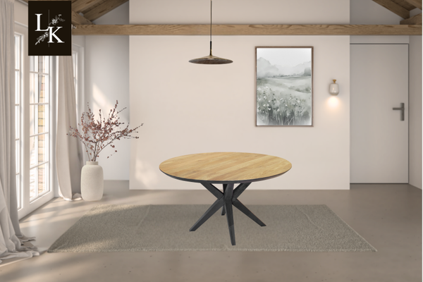 Landelijk Klassiek - Rond - eettafel Ives - eiken