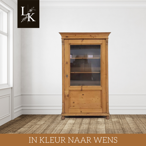 Landelijke klassieke kast, eendeurskast, vitrinekast, legkast