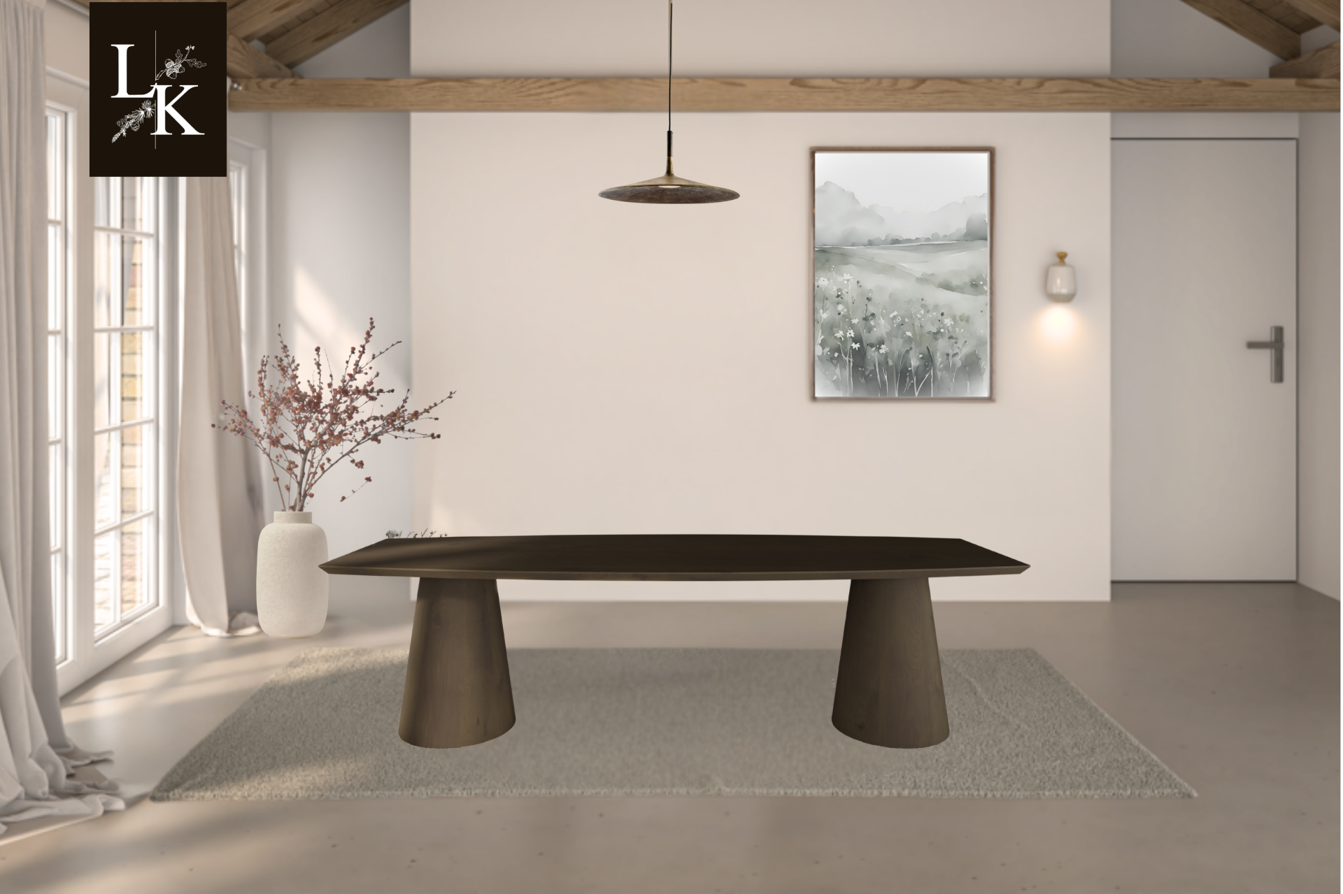 Landelijk Klassiek - Boot - eettafel Windermere - eiken