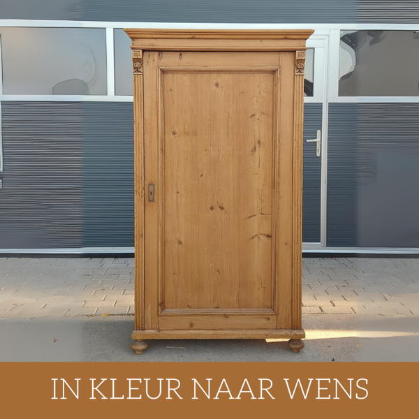 Landelijke klassieke kast, eendeurskast, legkast kledingkast
