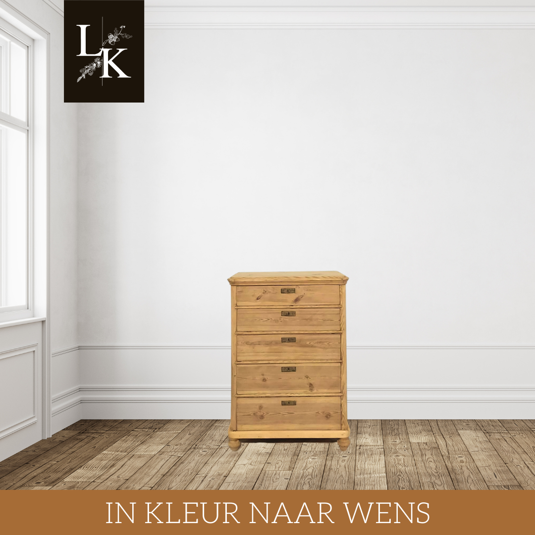 Landelijke klassieke kast, meidenkast, ladekast, legkast