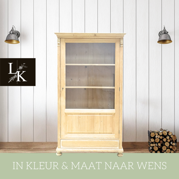 Landelijke klassieke kast Elton - vitrinekast, buffetkast, servieskast, voorraadkast