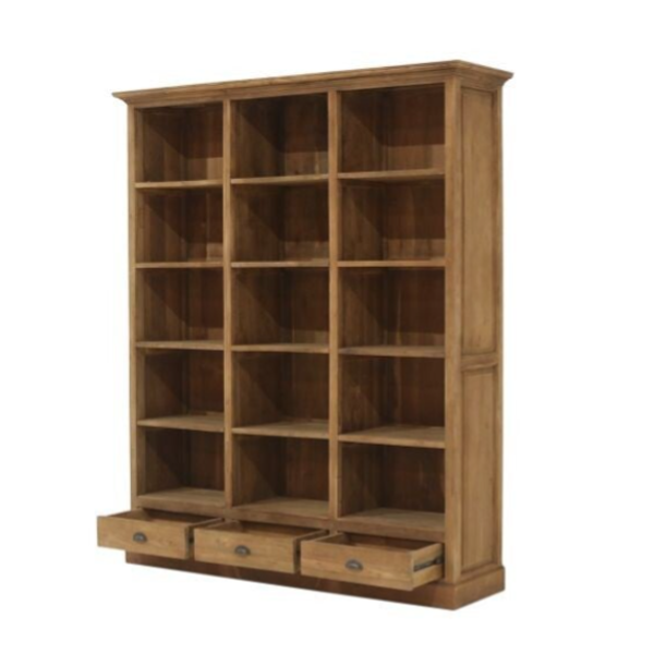 Landelijk klassieke boekenkast Derby - boekenkast met laden